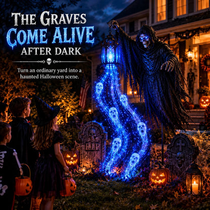 🎃 Haunted Headless Horseman Halloween Yard Light | Animated Spooky Outdoor Garden Decoration 💀