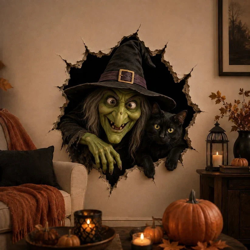 🔥Halloween Break-In 3D Wall Decals